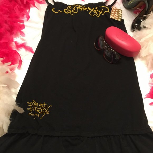 RARE vinatge custom Ed hardy dress with beautiful graphics and crystal details! - Picture 7 of 17